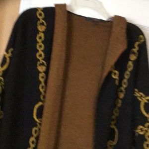 Long open sweater with hood
